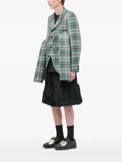 Comme Des Garçons Homme Deux Plaid Blazer In Green