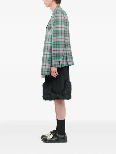 Comme Des Garçons Homme Deux Plaid Blazer In Green