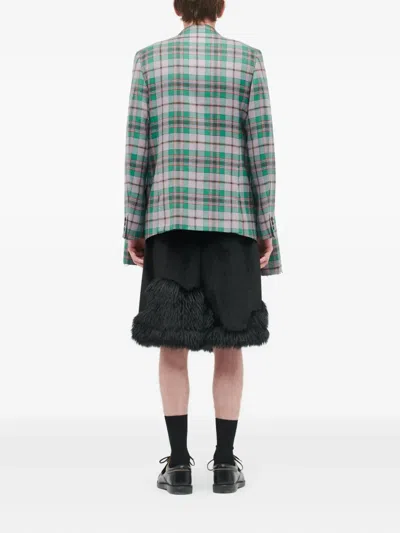 Comme Des Garçons Homme Deux Plaid Blazer In Green