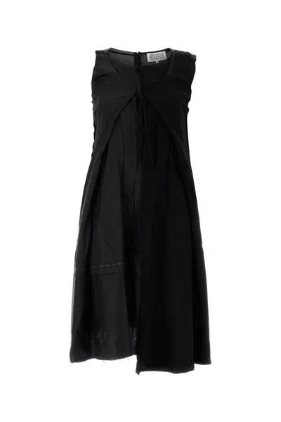 Maison Margiela Anonymity Of The Lining Asymmetrical Wool Dress In Black