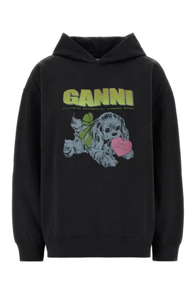 Ganni Isoli Oversized Phantom Sweatshirt In Black
