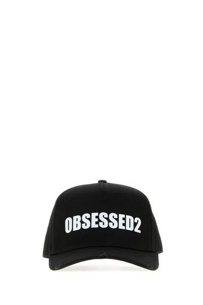 Dsquared2 Dsquared Black Gabardine Baseball Cap In Black