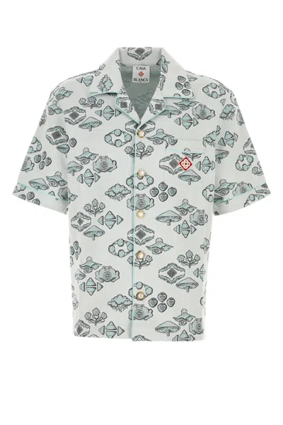 Casablanca Men Embroidered Stretch Jacquard Shirt In Multi