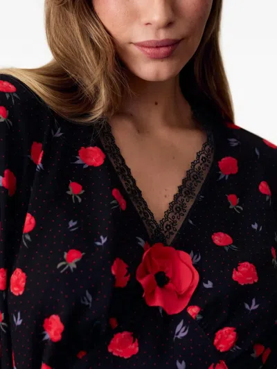 Sleeper Poppi Mini Dress In Poppies Print In Multi