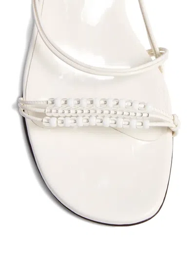 Khaite Bead-embellished Loop Flat Sandals In White