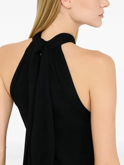 Liu •jo Draped Halter-neck Dress In Black