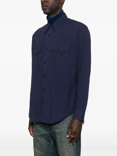 Husbands Chest-pocket Button-up Shirt In Blue