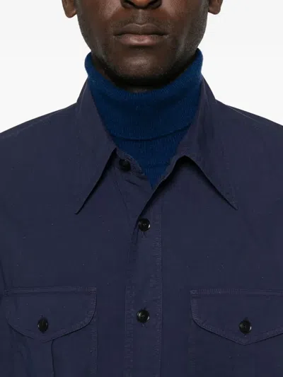 Husbands Chest-pocket Button-up Shirt In Blue