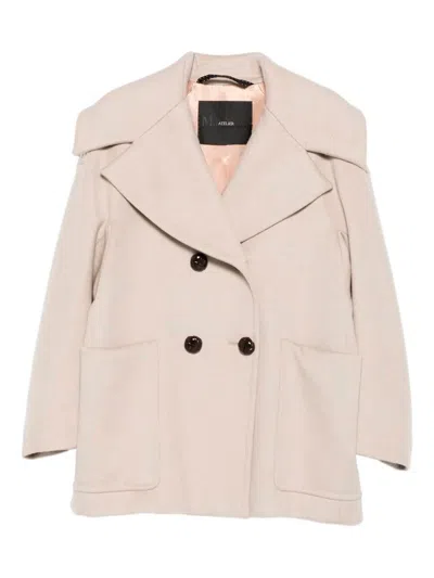 Max Mara Cashmere Double-breasted Jacket In Neutral