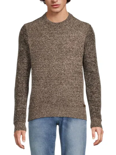 Buffalo David Bitton Men's Warrin Textured Crewneck Pullover Sweater In Brown