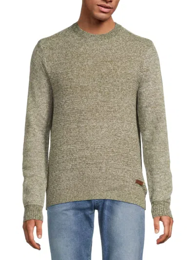 Buffalo David Bitton Men's Warrin Textured Crewneck Pullover Sweater In Green