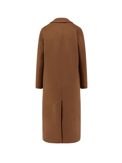 Paltò Elsa Single-breasted Wool Coat In Brown