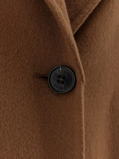 Paltò Elsa Single-breasted Wool Coat In Brown