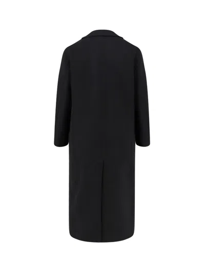 Paltò Patch-pocket Peak-lapels Coat In Black