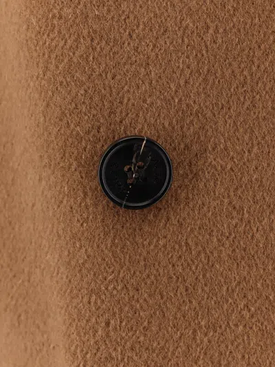 Paltò Double-breasted Peak-lapel Coat In Brown