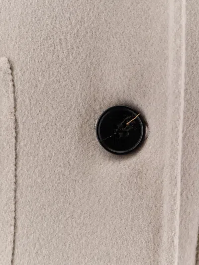 Paltò Peak Lapel Patch Pocket Elsa Coat In Neutral