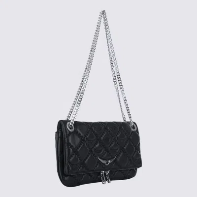 Zadig & Voltaire Rectangular Quilted Shoulder Bag With Chain Strap In Black