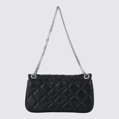 Zadig & Voltaire Rectangular Quilted Shoulder Bag With Chain Strap In Black