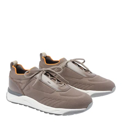 Santoni Sneakers Low Top Round Toe In Brown