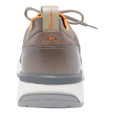 Santoni Sneakers Low Top Round Toe In Brown
