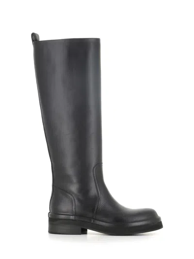 Del Carlo Leather Boots In Black