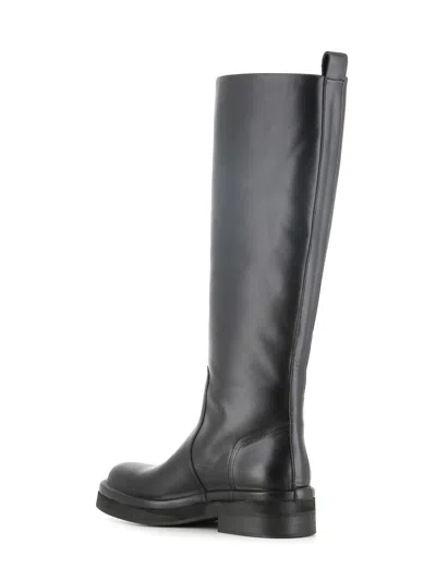 Del Carlo Leather Boots In Black