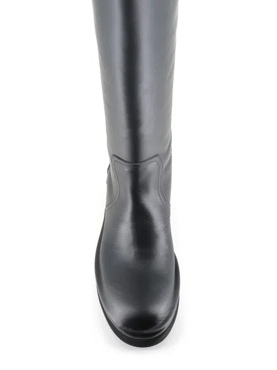 Del Carlo Leather Boots In Black