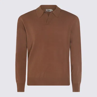 Altea Long-sleeved Polo Jumper In Brown