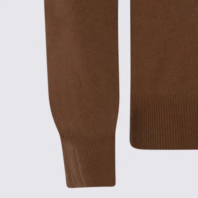 Altea Long-sleeved Polo Jumper In Brown