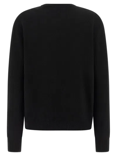 Mc2 Saint Barth Black Jacquard Wool Blend New Queen Sweater In Black