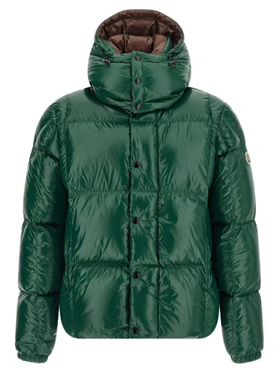 Moncler Parana Glossy Hooded Short Down Jacket Clothing In Green