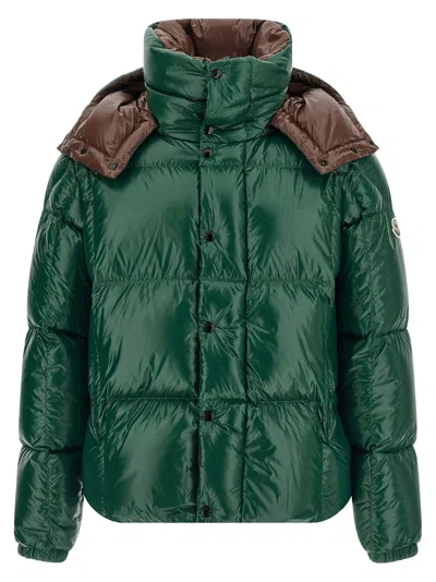 Moncler Parana Glossy Hooded Short Down Jacket Clothing In Green
