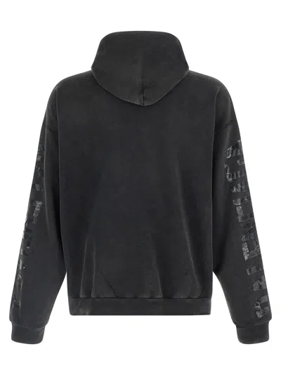 Balenciaga Men Transparent Tape Hoodie With Torn Pocket In Gray