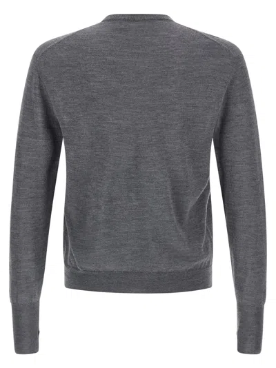 Ma'ry'ya Lightweight Knit Crew Neck Sweater In Gray