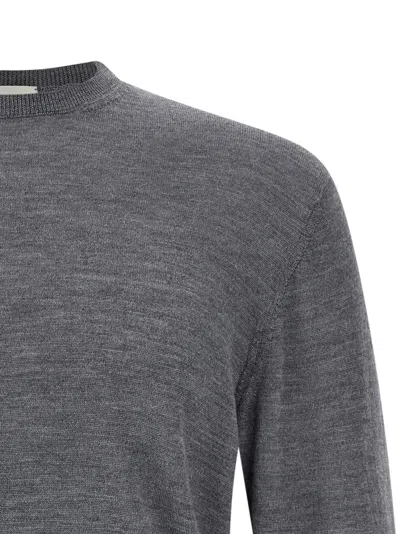 Ma'ry'ya Lightweight Knit Crew Neck Sweater In Gray