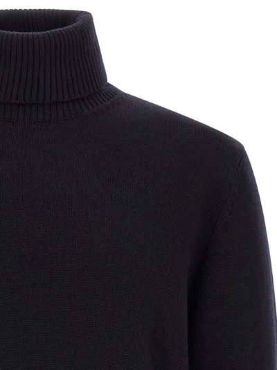 Ballantyne Plain Turtle Neck Sweater In Blue