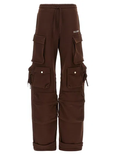 Attico Cotton Jersey Cargo Sweatpants In Brown