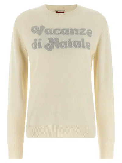 Mc2 Saint Barth New Queen-vacanze Di Natale Sweater Limited Ed. In Neutral