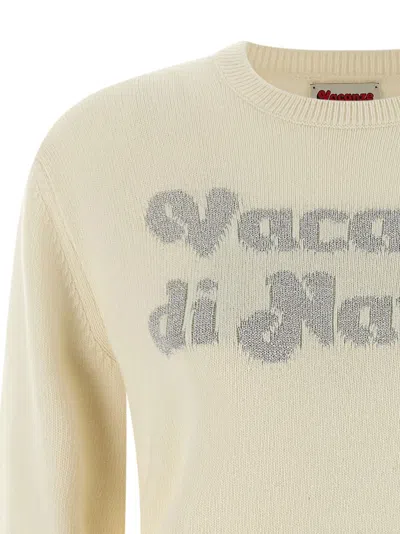 Mc2 Saint Barth New Queen-vacanze Di Natale Sweater Limited Ed. In Neutral