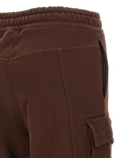Attico Cotton Jersey Cargo Sweatpants In Brown
