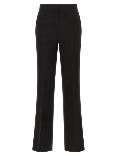 Twinset Tailored Black Trousers With Flared Hem In Black