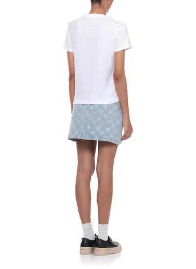 Casablanca White Cotton T-shirt With Print In White