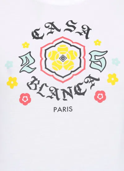 Casablanca White Cotton T-shirt With Print In White