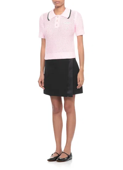 Casablanca Cotton Mouliné Polo Shirt In Pink