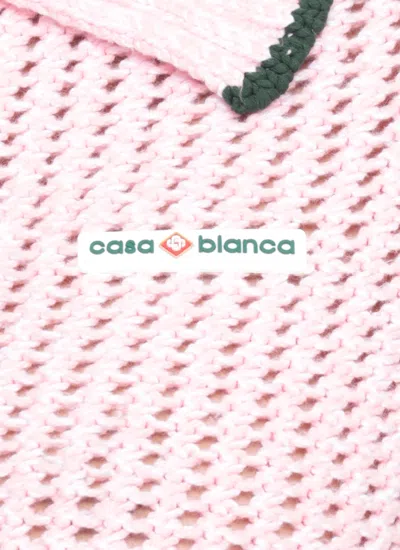 Casablanca Cotton Mouliné Polo Shirt In Pink