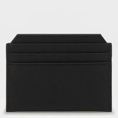 Vivienne Westwood Black Card Holder With Orb Detail On The Front In Grained Leather Woman