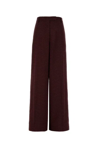 Dries Van Noten Women Embroidered Satin Penn Wide-leg Pant In Burgundy