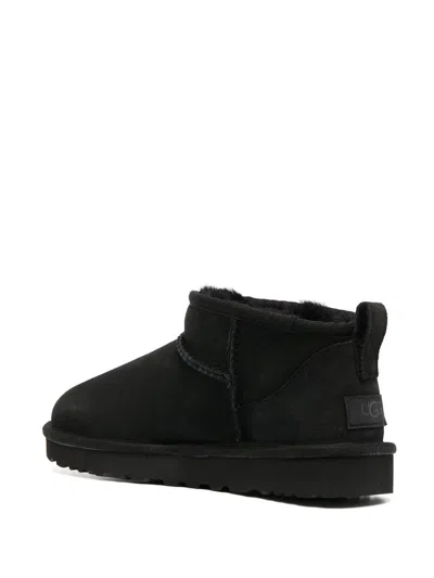 Ugg Black Ultra Mini Boots In Suede Woman In Black