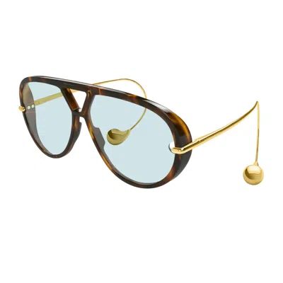 Bottega Veneta Embellished Aviator-style Tortoiseshell Recycled-acetate And Gold-tone Sunglasses In Brown