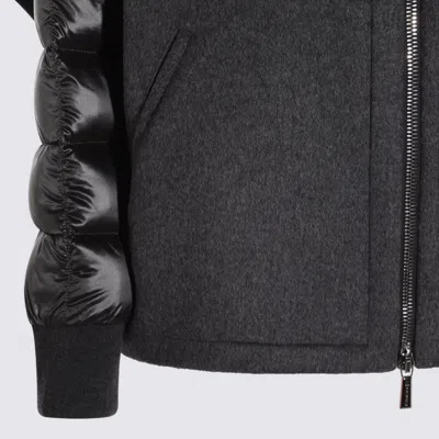 Moorer Dark Grey Wool Pegaso Down Jacket In Gray